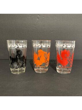 Vintage Kraft Swanky Swig Kiddie Cups Animal Juice Glasses Set of 3
